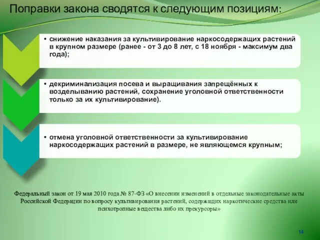 Поправки закона сводятся к следующим позициям: Федеральный закон от 19 мая