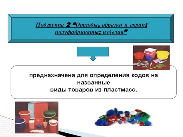 Подгруппа 2 “Отходы, обрезки и скрап; полуфабрикаты; изделия” предназначена для определения