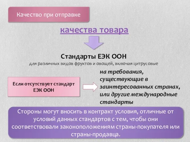 Качество при отправке качества товара Стандарты ЕЭК ООН для различных видов