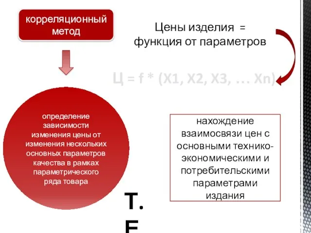 корреляционный метод нахождение взаимосвязи цен с основными технико-экономическими и потребительскими параметрами