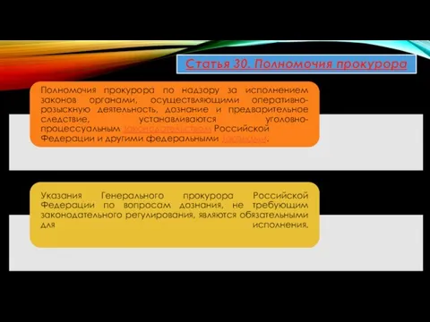 Статья 30. Полномочия прокурора