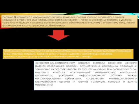 Система ВК совместно с другими мероприятиями валютного контроля успешно справляется с