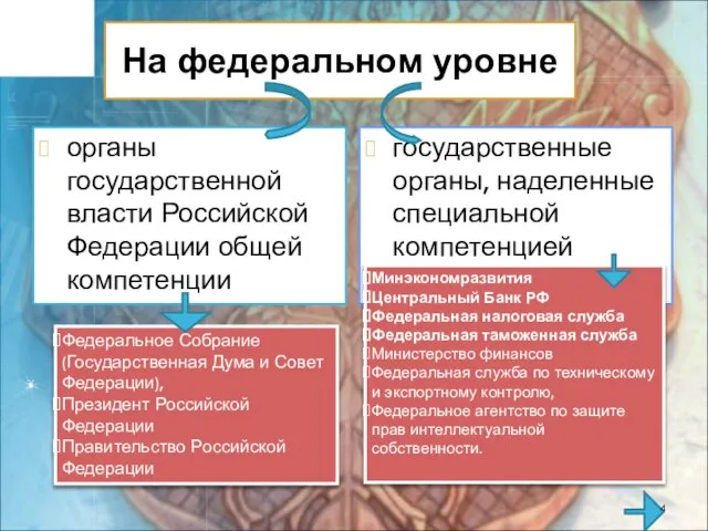 На федеральном уровне органы государственной власти Российской Федерации общей компетенции государственные