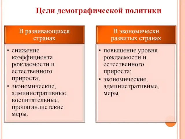 Цели демографической политики