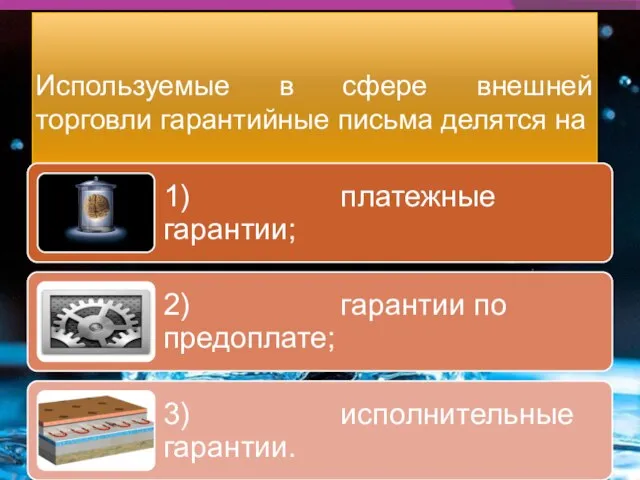 Используемые в сфере внешней торговли гарантийные письма делятся на