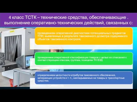 4 класс ТСТК – технические средства, обеспечивающие .выполнение оперативно-технических действий, связанных с: