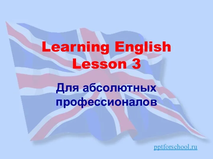 Для абсолютных профессионалов Learning English Lesson 3 pptforschool.ru