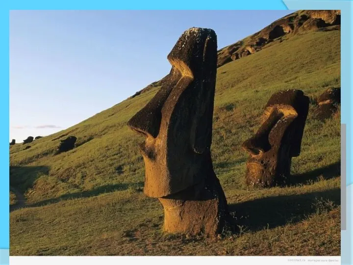 Загадки о.Пасхи Более 230 статуй Моаи Сохранились деревянные дощечки - кохау,