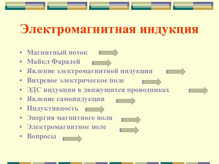 Электромагнитная индукция Магнитный поток Майкл Фарадей Явление электромагнитной индукции Вихревое электрическое