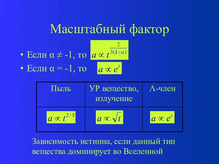 Масштабный фактор Если   -1, то Если  = -1,