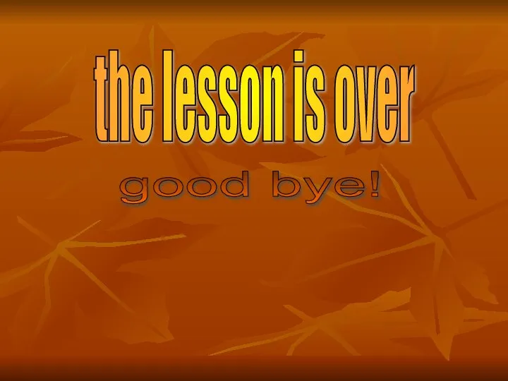 the lesson is over good bye!