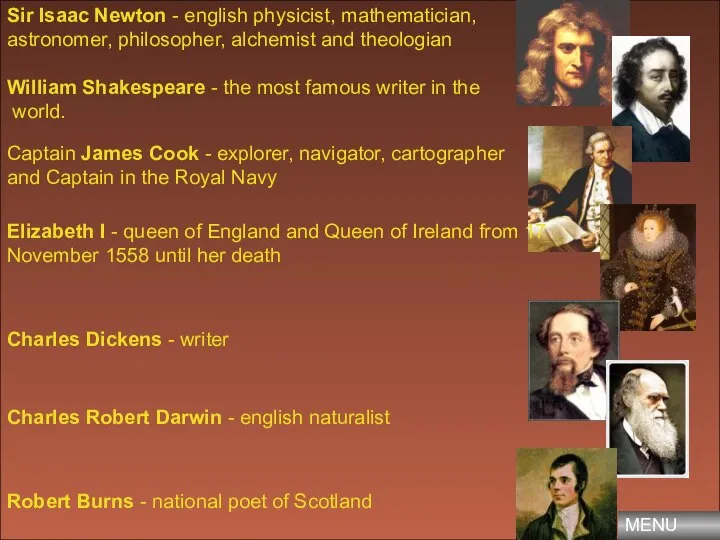 MENU Sir Isaac Newton - english physicist, mathematician, astronomer, philosopher, alchemist