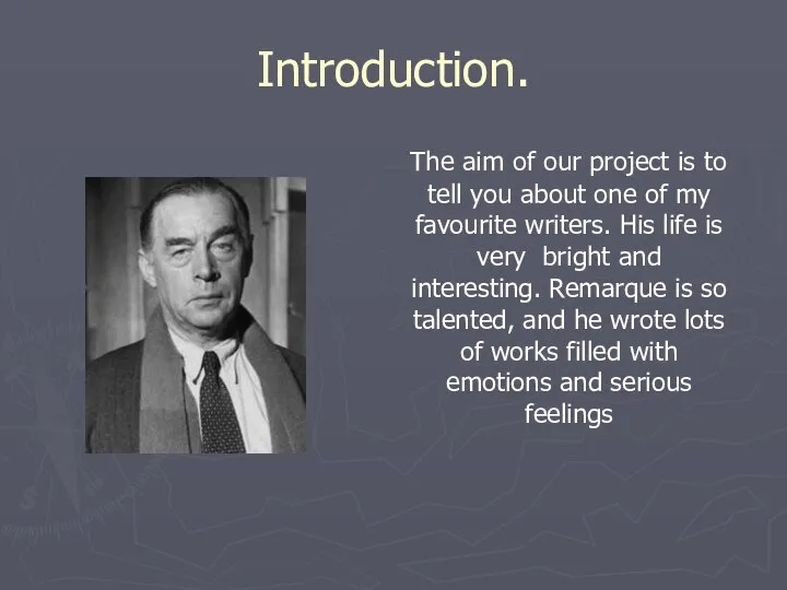 Introduction. The aim of our project is to tell you about