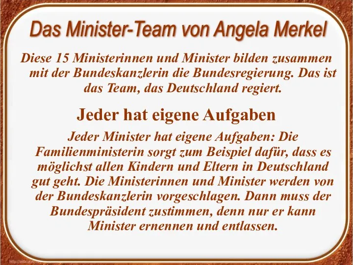 Diese 15 Ministerinnen und Minister bilden zusammen mit der Bundeskanzlerin die