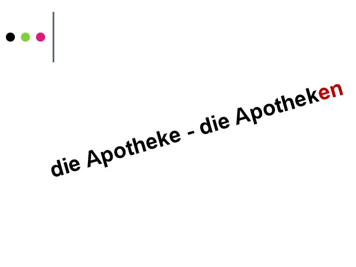 die Apotheke - die Apotheken