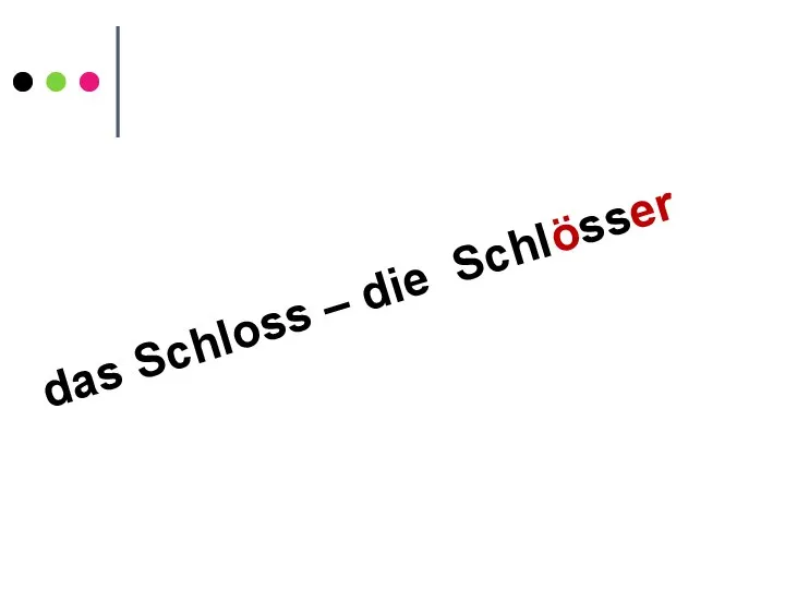 das Schloss – die Schlösser