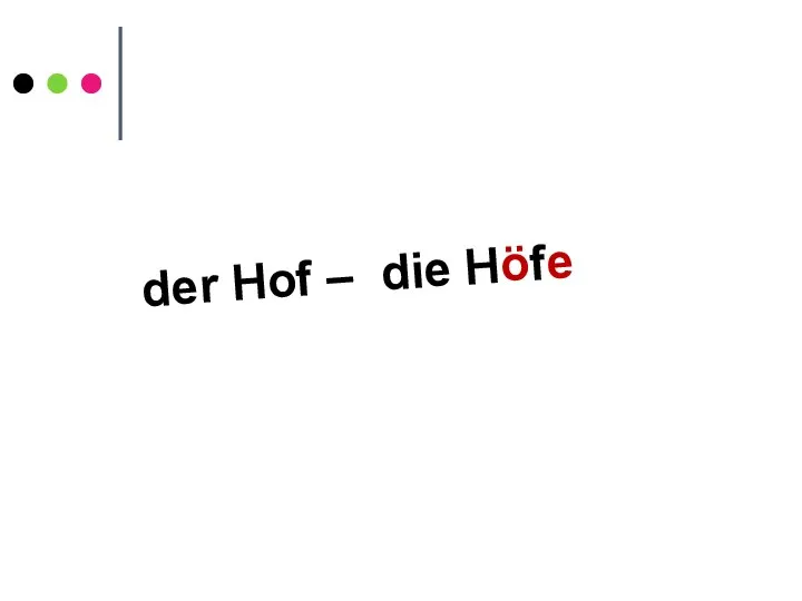 der Hof – die Höfe