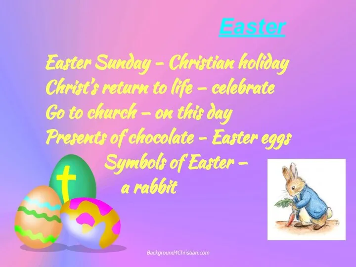 Easter Easter Sunday - Christian holiday Christ’s return to life –