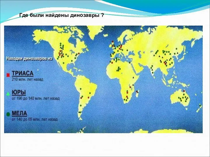 Где были найдены динозавры ?