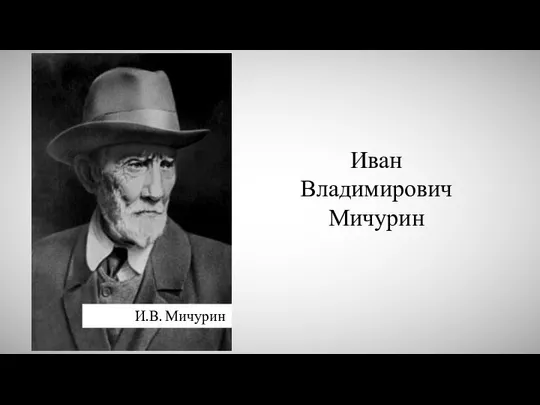 Иван Владимирович Мичурин И.В. Мичурин