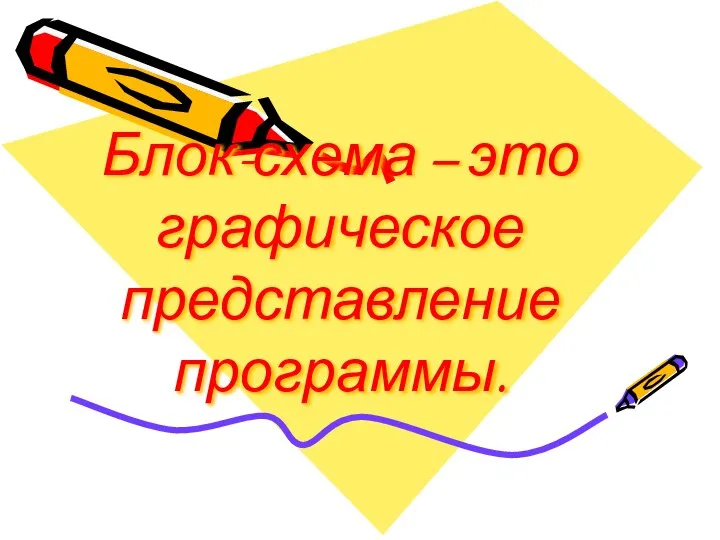 Блок-схема – это графическое представление программы.