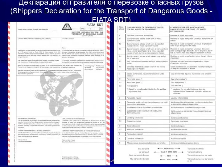 Лекция 4 Декларация отправителя о перевозке опасных грузов (Shippers Declaration for