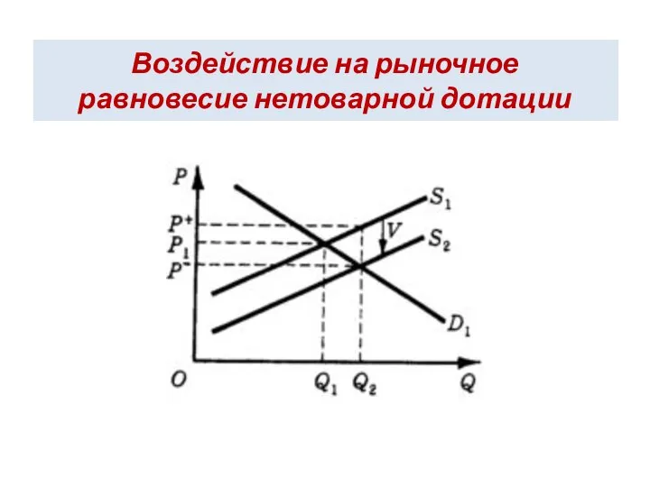 Воздействие на рыночное равновесие нетоварной дотации