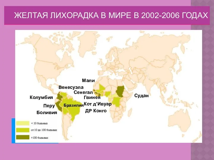 Бразилия Венесуэла Колумбия Боливия Перу Судан ДР Конго Кот д’Ивуар Сенегал Гвинея Мали