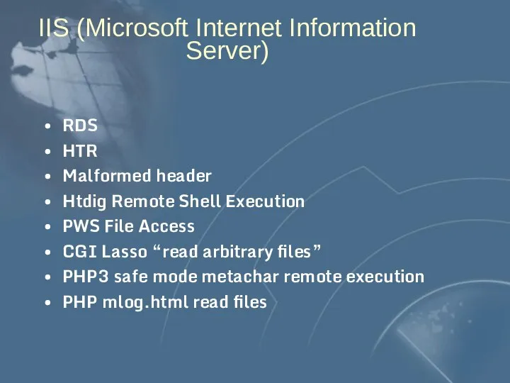 IIS (Microsoft Internet Information Server) RDS HTR Malformed header Htdig Remote