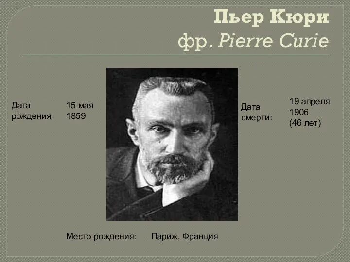 Пьер Кюри фр. Pierre Curie