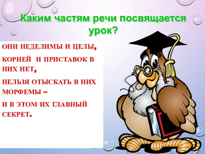 ОНИ НЕДЕЛИМЫ И ЦЕЛЫ, КОРНЕЙ И ПРИСТАВОК В НИХ НЕТ, НЕЛЬЗЯ