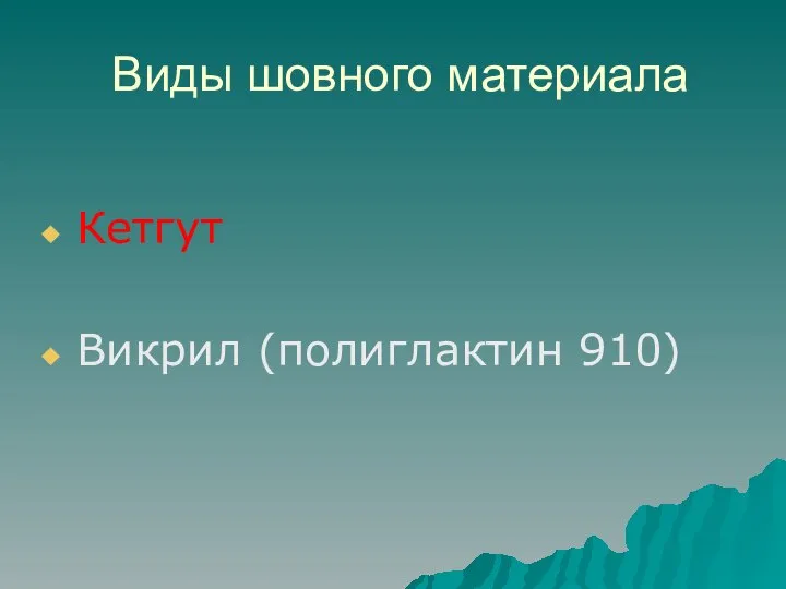 Виды шовного материала Кетгут Викрил (полиглактин 910)