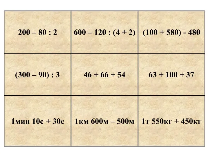 200 – 80 : 2 600 – 120 : (4 +