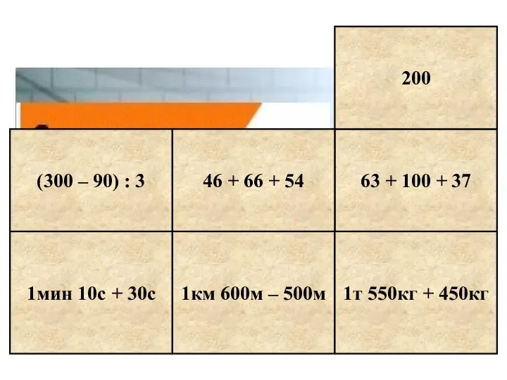 1мин 10с + 30с 1км 600м – 500м 1т 550кг +