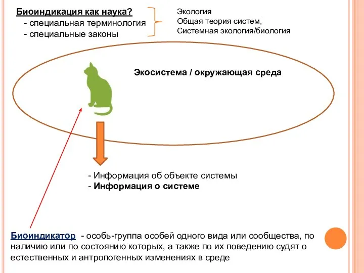 Биоиндикация как наука? - специальная терминология - специальные законы Экосистема /