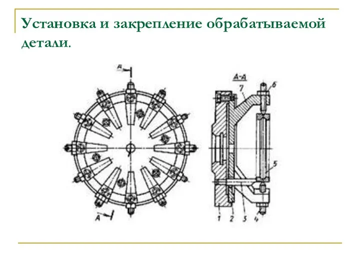 Установка и закрепление обрабатываемой детали.