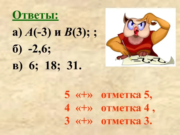 5 «+» отметка 5, 4 «+» отметка 4 , 3 «+»