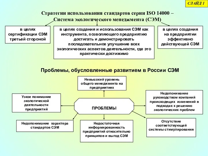 Проблемы, обусловленные развитием в России СЭМ СЛАЙД 1