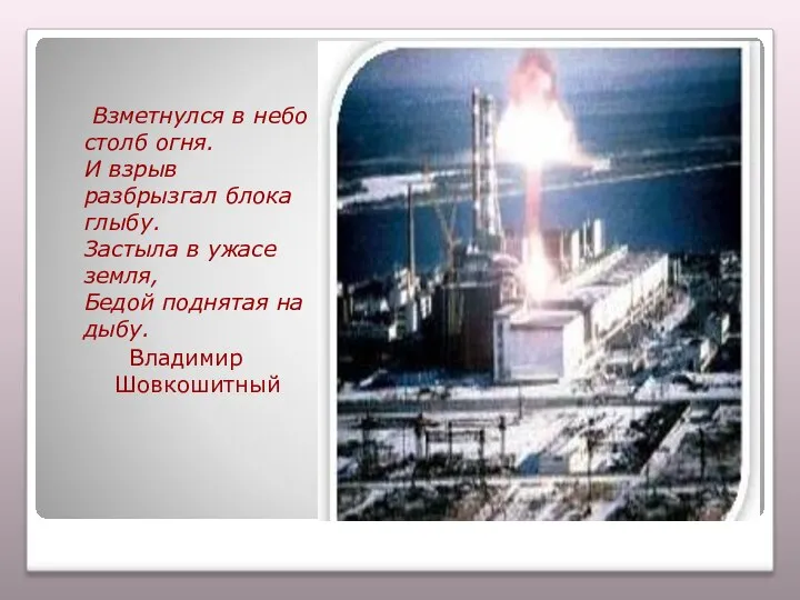 Взметнулся в небо столб огня. И взрыв разбрызгал блока глыбу. Застыла