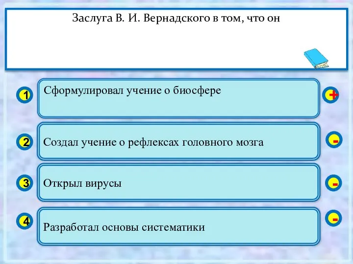 Сформулировал учение о биосфере 1 2 3 4 Создал учение о