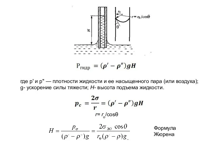 где р' и р" — плотности жидкости и ее насыщенного пара