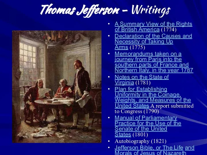 Thomas Jefferson - Writings A Summary View of the Rights of