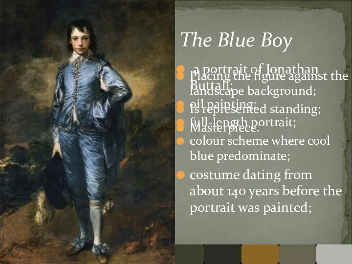 The Blue Boy a portrait of Jonathan Buttall; oil painting; full-length