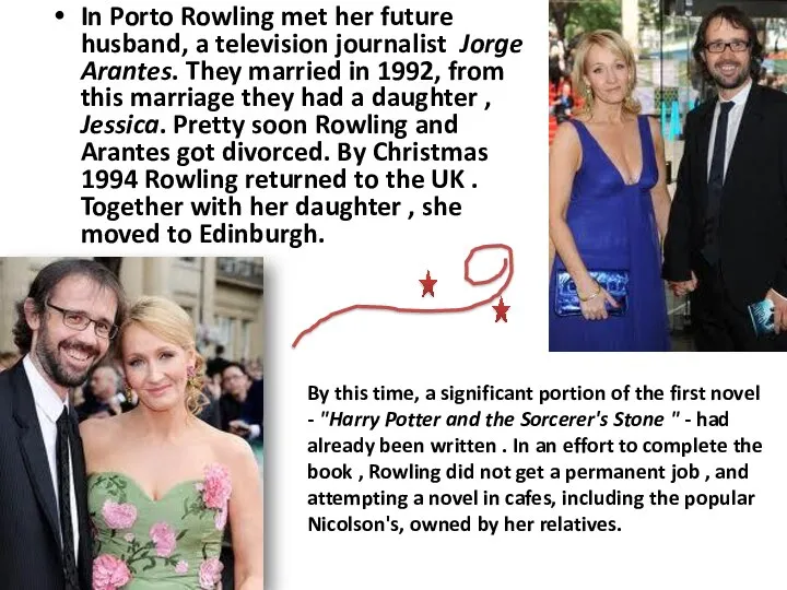 In Porto Rowling met her future husband, a television journalist Jorge