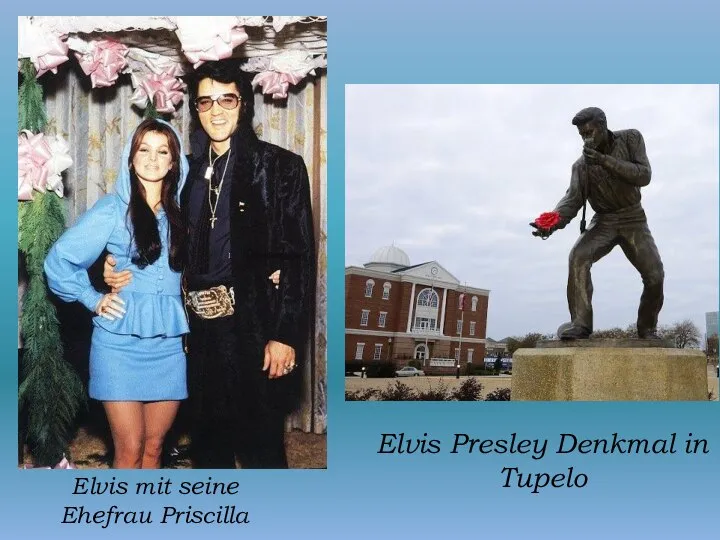 Elvis mit seine Ehefrau Priscilla Elvis Presley Denkmal in Tupelo