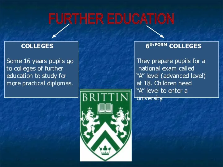 FURTHER EDUCATION COLLEGES Some 16 years pupils go to colleges of