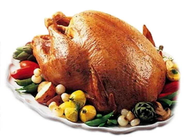 In England the traditional Christmas dinner is roast turkey with vegetables