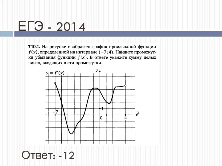 ЕГЭ - 2014 Ответ: -12