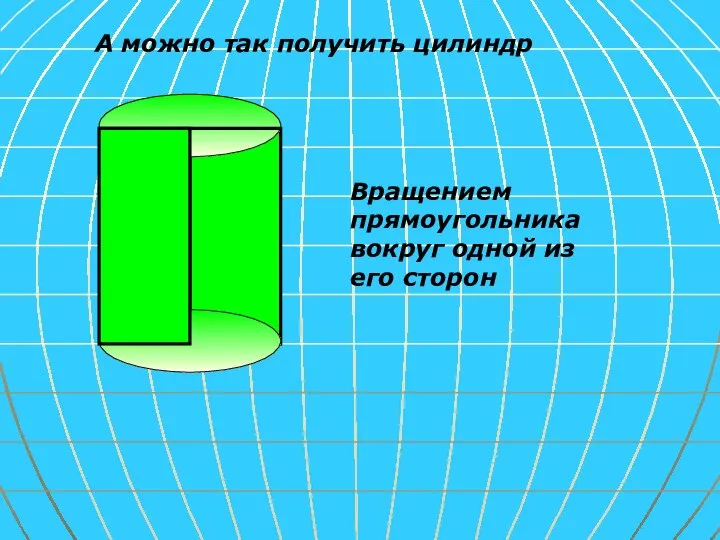 А можно так получить цилиндр Вращением прямоугольника вокруг одной из его сторон